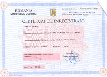 certificat inregistrare