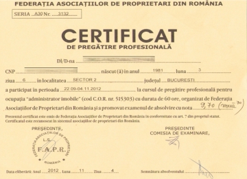 certificat pregatire profesionala
